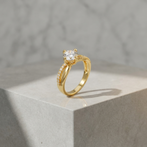 Aurelia Solitaire Twist Gold-Toned Ring