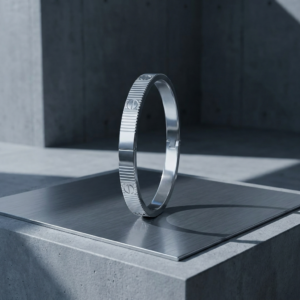 Metropolis Ribbed Silver Statement Bracelet